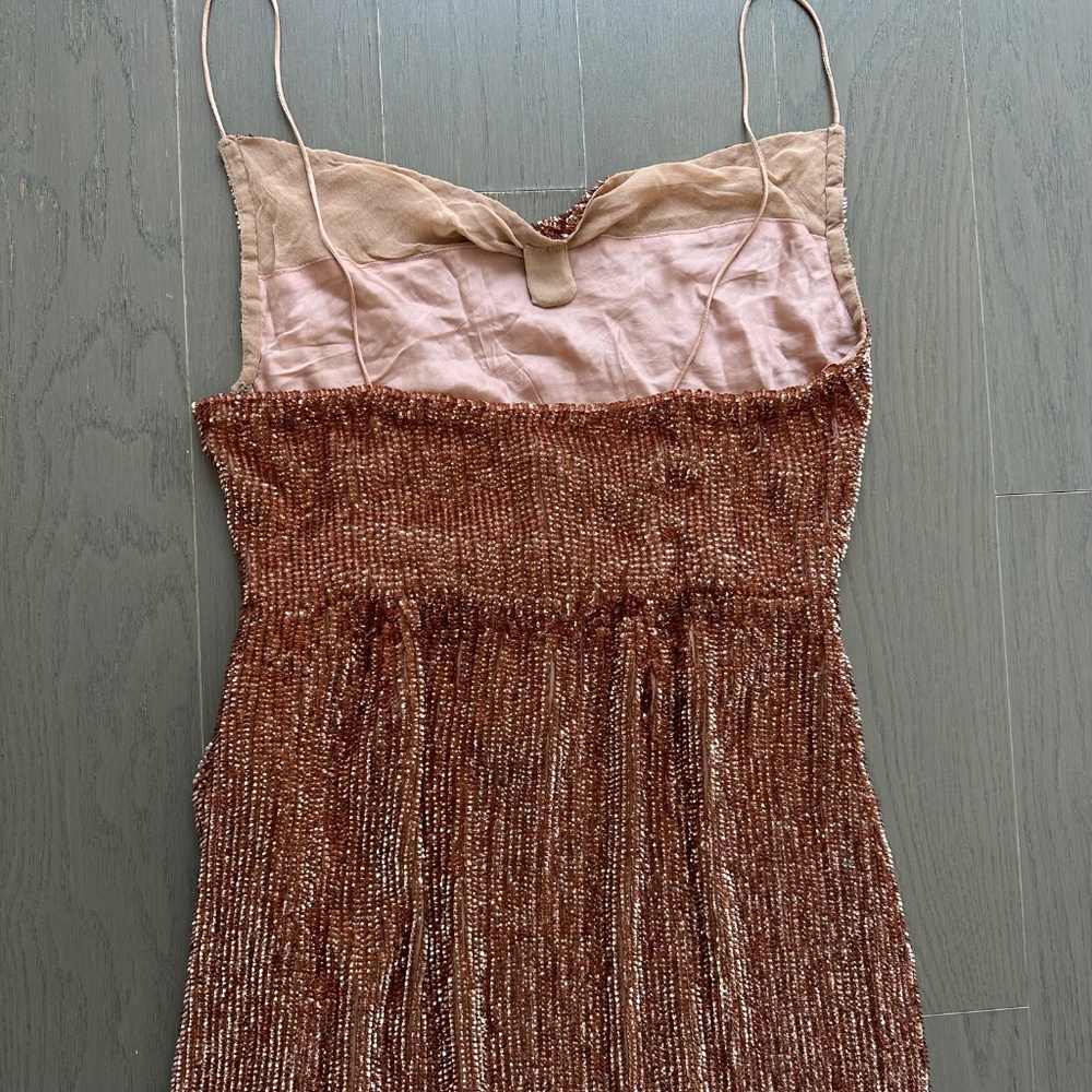 Retrofete KATYA sequin maxi dress drape gown - bronze - LARGE - with tags - Picture 7 of 11